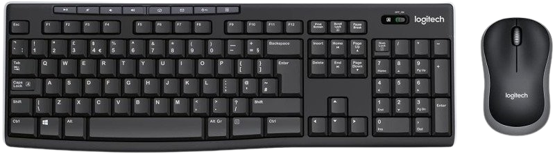 Logitech MK270 Wireless Keyboard and Mouse Desktop Set, Black